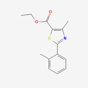 molecular formula C14H15NO2S B3337139 Ethyl 4-methyl-2-(2-methylphenyl)-1,3-thiazole-5-carboxylate CAS No. 54001-11-5