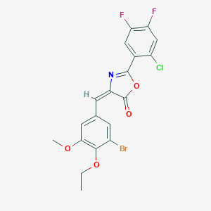 molecular formula C19H13BrClF2NO4 B333718 4-(3-bromo-4-ethoxy-5-methoxybenzylidene)-2-(2-chloro-4,5-difluorophenyl)-1,3-oxazol-5(4H)-one 