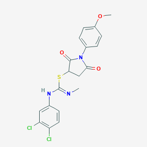 molecular formula C19H17Cl2N3O3S B333725 1-(4-methoxyphenyl)-2,5-dioxo-3-pyrrolidinyl N'-(3,4-dichlorophenyl)-N-methylimidothiocarbamate 