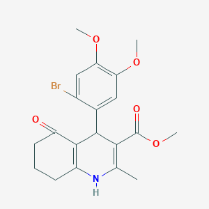 molecular formula C20H22BrNO5 B333730 Methyl 4-(2-bromo-4,5-dimethoxyphenyl)-2-methyl-5-oxo-1,4,5,6,7,8-hexahydroquinoline-3-carboxylate 