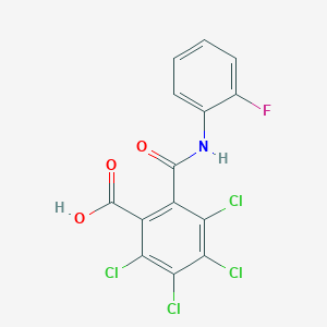 2,3,4,5-Tetrachloro-6-[(2-fluorophenyl)carbamoyl]benzoic acid