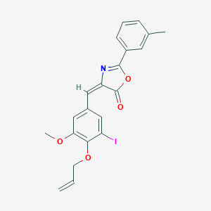 molecular formula C21H18INO4 B333731 4-[4-(allyloxy)-3-iodo-5-methoxybenzylidene]-2-(3-methylphenyl)-1,3-oxazol-5(4H)-one 