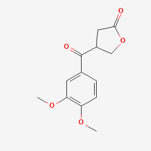 molecular formula C13H14O5 B3337311 4-(3,4-Dimethoxybenzoyl)oxolan-2-one CAS No. 62096-81-5