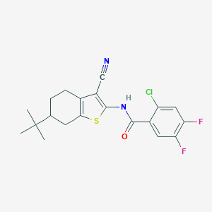 molecular formula C20H19ClF2N2OS B333737 N-(6-tert-butyl-3-cyano-4,5,6,7-tetrahydro-1-benzothiophen-2-yl)-2-chloro-4,5-difluorobenzamide 