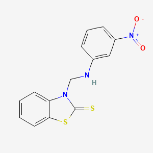 molecular formula C14H11N3O2S2 B3337468 3-(3-Nitroanilinomethyl)-2-benzothiazolinethione CAS No. 65537-00-0