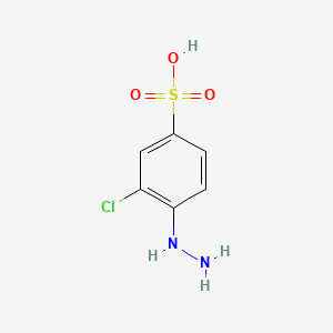 molecular formula C6H7ClN2O3S B3337480 3-Chloro-4-hydrazinobenzenesulphonic acid CAS No. 6628-76-8