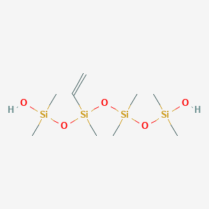 molecular formula C9H26O5Si4 B3337507 Vinylmethylsiloxane-dimethylsiloxane copolymer, silanol terminated CAS No. 67923-19-7