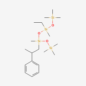 molecular formula C19H40O3Si4 B3337510 Polysiloxanes, Et Me, Me 2-phenylpropyl CAS No. 68037-77-4
