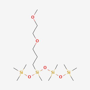 molecular formula C15H40O5Si4 B3337538 Dimethylsiloxane-ethylene oxide block copolymer CAS No. 68938-54-5