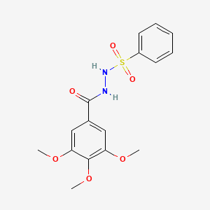 molecular formula C16H18N2O6S B3337560 N'-(benzenesulfonyl)-3,4,5-trimethoxybenzohydrazide CAS No. 6948-63-6