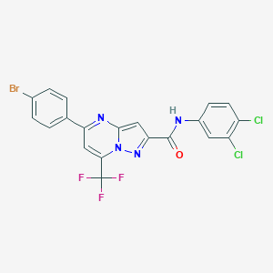 molecular formula C20H10BrCl2F3N4O B333757 5-(4-bromophenyl)-N-(3,4-dichlorophenyl)-7-(trifluoromethyl)pyrazolo[1,5-a]pyrimidine-2-carboxamide 