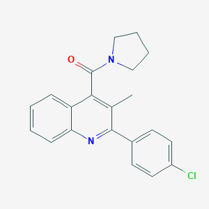 molecular formula C21H19ClN2O B333760 2-(4-Chlorophenyl)-3-methyl-4-(1-pyrrolidinylcarbonyl)quinoline 