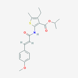 molecular formula C21H25NO4S B333762 Isopropyl 4-ethyl-2-{[3-(4-methoxyphenyl)acryloyl]amino}-5-methyl-3-thiophenecarboxylate 