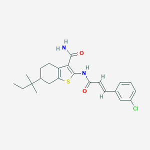 molecular formula C23H27ClN2O2S B333764 2-{[3-(3-Chlorophenyl)acryloyl]amino}-6-tert-pentyl-4,5,6,7-tetrahydro-1-benzothiophene-3-carboxamide 