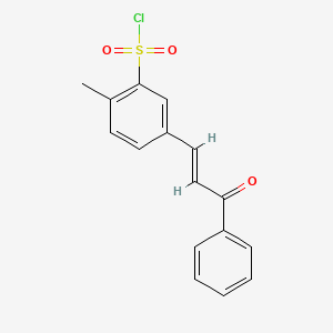 molecular formula C16H13ClO3S B3337648 2-Methyl-5-(3-oxo-3-phenyl-propenyl)benzenesulfonyl chloride CAS No. 728864-88-8