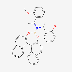 molecular formula C38H34NO4P B3337672 (11bR)-N,N-双[(R)-(-)-1-(2-甲氧基苯基)乙基]二萘[2,1-d:1',2'-f][1,3,2]二氧杂磷杂环-4-胺 CAS No. 736158-72-8