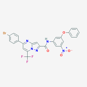 molecular formula C26H15BrF3N5O4 B333768 5-(4-bromophenyl)-N-{3-nitro-5-phenoxyphenyl}-7-(trifluoromethyl)pyrazolo[1,5-a]pyrimidine-2-carboxamide 