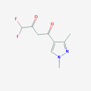 molecular formula C9H10F2N2O2 B3337695 1-(1,3-dimethyl-1H-pyrazol-4-yl)-4,4-difluorobutane-1,3-dione CAS No. 758709-42-1