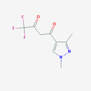 molecular formula C9H9F3N2O2 B3337698 1-(1,3-dimethyl-1H-pyrazol-4-yl)-4,4,4-trifluorobutane-1,3-dione CAS No. 758709-44-3