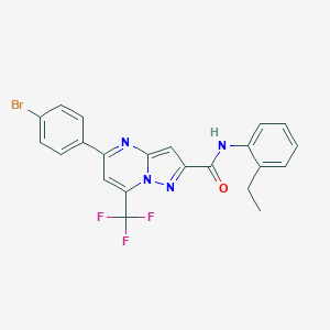 molecular formula C22H16BrF3N4O B333770 5-(4-bromophenyl)-N-(2-ethylphenyl)-7-(trifluoromethyl)pyrazolo[1,5-a]pyrimidine-2-carboxamide 