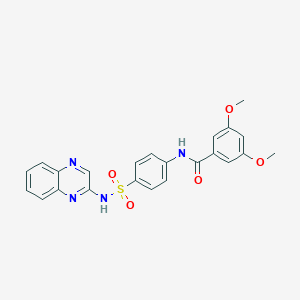 3,5-dimethoxy-N-[4-(quinoxalin-2-ylsulfamoyl)phenyl]benzamide