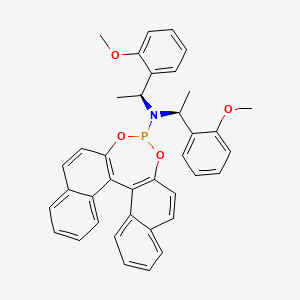 molecular formula C38H34NO4P B3337712 (11bS)-N,N-Bis[(S)-(+)-1-(2-methoxyphenyl)ethyl]dinaphtho[2,1-d:1',2'-f][1,3,2]dioxaphosphepin-4-amine CAS No. 776316-48-4