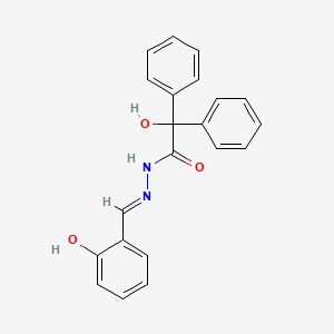 2-hydroxy-N'-[(Z)-(6-oxocyclohexa-2,4-dien-1-ylidene)methyl]-2,2-diphenylacetohydrazide