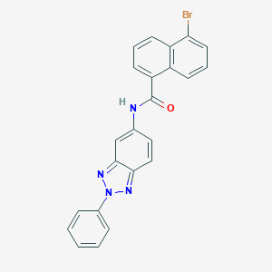 molecular formula C23H15BrN4O B333775 5-bromo-N-(2-phenyl-2H-benzotriazol-5-yl)naphthalene-1-carboxamide 