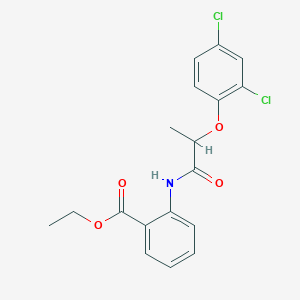 molecular formula C18H17Cl2NO4 B333778 Ethyl 2-{[2-(2,4-dichlorophenoxy)propanoyl]amino}benzoate 