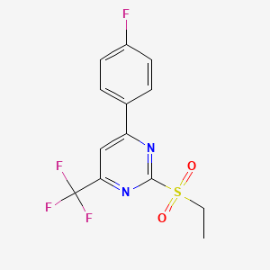 molecular formula C13H10F4N2O2S B3337864 2-(Ethylsulfonyl)-4-(4-fluorophenyl)-6-(trifluoromethyl)pyrimidine CAS No. 832737-56-1