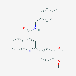 molecular formula C26H24N2O3 B333787 2-(3,4-dimethoxyphenyl)-N-(4-methylbenzyl)quinoline-4-carboxamide 