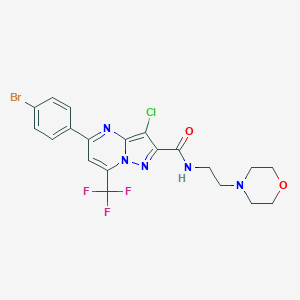 molecular formula C20H18BrClF3N5O2 B333788 5-(4-bromophenyl)-3-chloro-N-(2-morpholin-4-ylethyl)-7-(trifluoromethyl)pyrazolo[1,5-a]pyrimidine-2-carboxamide 