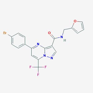 molecular formula C19H12BrF3N4O2 B333789 5-(4-bromophenyl)-N-(furan-2-ylmethyl)-7-(trifluoromethyl)pyrazolo[1,5-a]pyrimidine-3-carboxamide 