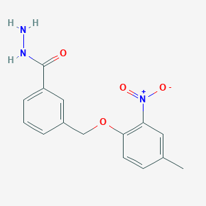 molecular formula C15H15N3O4 B3337894 3-[(4-Methyl-2-nitrophenoxy)methyl]benzohydrazide CAS No. 832737-80-1