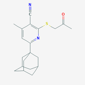 molecular formula C20H24N2OS B333790 6-(1-Adamantyl)-4-methyl-2-[(2-oxopropyl)sulfanyl]nicotinonitrile 