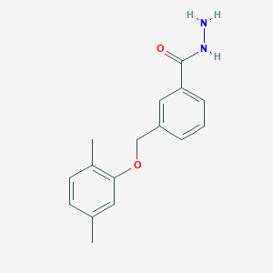 molecular formula C16H18N2O2 B3337907 3-[(2,5-Dimethylphenoxy)methyl]benzohydrazide CAS No. 832737-89-0