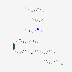 molecular formula C22H14ClFN2O B333791 2-(4-chlorophenyl)-N-(3-fluorophenyl)quinoline-4-carboxamide 