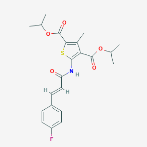 molecular formula C22H24FNO5S B333792 Diisopropyl 5-{[3-(4-fluorophenyl)acryloyl]amino}-3-methyl-2,4-thiophenedicarboxylate 
