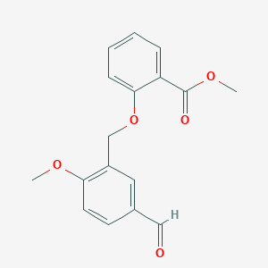 molecular formula C17H16O5 B3337926 Methyl 2-[(5-formyl-2-methoxybenzyl)oxy]benzoate CAS No. 832738-16-6