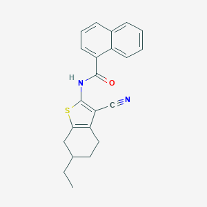molecular formula C22H20N2OS B333793 N-(3-cyano-6-ethyl-4,5,6,7-tetrahydro-1-benzothiophen-2-yl)naphthalene-1-carboxamide 