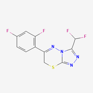 molecular formula C11H6F4N4S B3337948 3-(difluoromethyl)-6-(2,4-difluorophenyl)-7H-[1,2,4]triazolo[3,4-b][1,3,4]thiadiazine CAS No. 832739-32-9