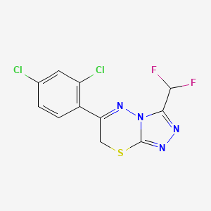 molecular formula C11H6Cl2F2N4S B3337955 6-(2,4-dichlorophenyl)-3-(difluoromethyl)-7H-[1,2,4]triazolo[3,4-b][1,3,4]thiadiazine CAS No. 832739-43-2
