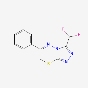 molecular formula C11H8F2N4S B3337959 3-(difluoromethyl)-6-phenyl-7H-[1,2,4]triazolo[3,4-b][1,3,4]thiadiazine CAS No. 832739-49-8