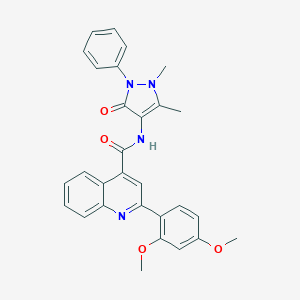molecular formula C29H26N4O4 B333797 2-(2,4-dimethoxyphenyl)-N-(1,5-dimethyl-3-oxo-2-phenyl-2,3-dihydro-1H-pyrazol-4-yl)-4-quinolinecarboxamide 