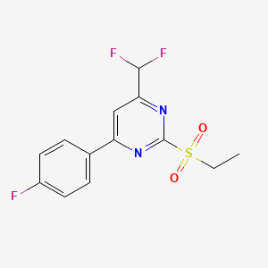 molecular formula C13H11F3N2O2S B3337973 4-(Difluoromethyl)-2-(ethylsulfonyl)-6-(4-fluorophenyl)pyrimidine CAS No. 832739-68-1