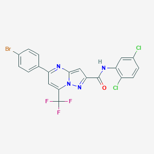 molecular formula C20H10BrCl2F3N4O B333798 5-(4-bromophenyl)-N-(2,5-dichlorophenyl)-7-(trifluoromethyl)pyrazolo[1,5-a]pyrimidine-2-carboxamide 