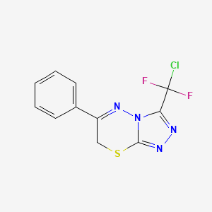 molecular formula C11H7ClF2N4S B3337985 3-[chloro(difluoro)methyl]-6-phenyl-7H-[1,2,4]triazolo[3,4-b][1,3,4]thiadiazine CAS No. 832739-98-7