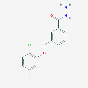 molecular formula C15H15ClN2O2 B3337988 3-[(2-Chloro-5-methylphenoxy)methyl]benzohydrazide CAS No. 832740-01-9