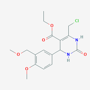 molecular formula C17H21ClN2O5 B3337999 Ethyl 6-(chloromethyl)-4-(4-methoxy-3-(methoxymethyl)phenyl)-2-oxo-1,2,3,4-tetrahydropyrimidine-5-carboxylate CAS No. 832740-12-2