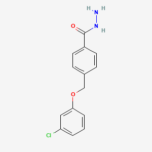 molecular formula C14H13ClN2O2 B3338002 4-[(3-Chlorophenoxy)methyl]benzohydrazide CAS No. 832740-20-2
